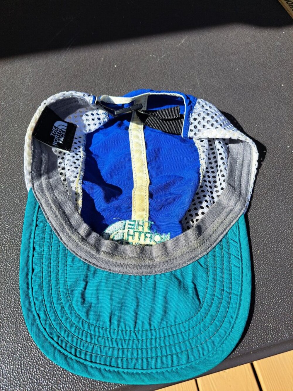 Vintage The North Face Colorful Mesh Soft Brim Hat Blue Teal Maroon Unisex - Picture 2 of 11